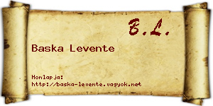 Baska Levente névjegykártya
